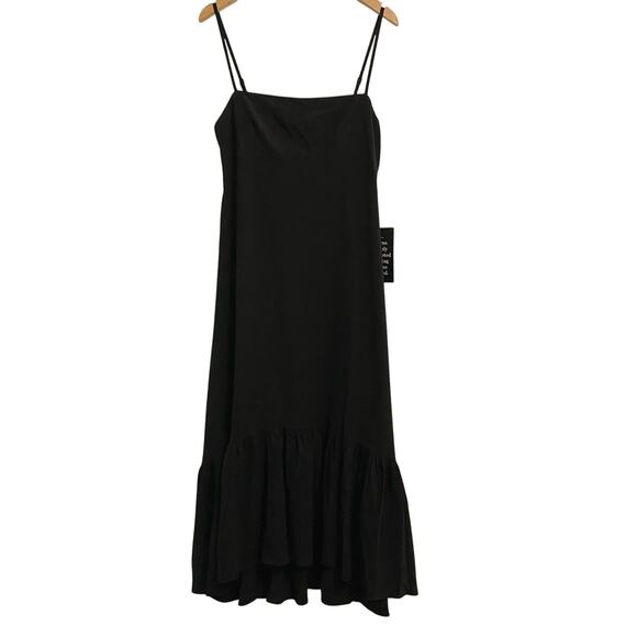 Tuckernuck Pomander Place Black Maribe Dress Midi Size Medium Asymmetrical - Picture 1 of 12